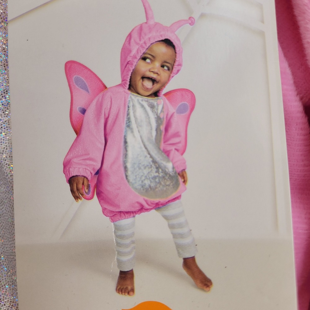 Hyde & EEK! Infant Butterfly Costume 12-18 Months Pink Silver Wings‎ Halloween